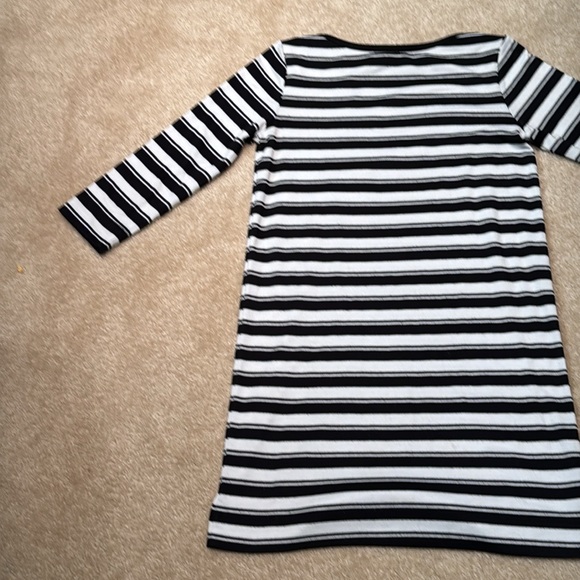 Loft Black & Cream Striped Dress - Picture 7 of 8